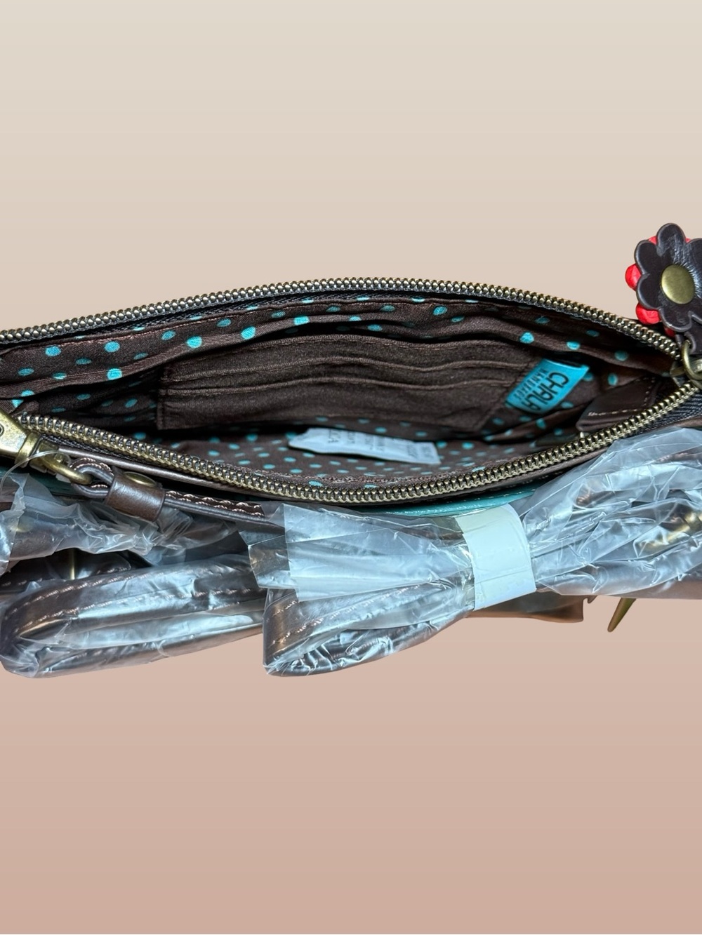 NWT Chala LaserCut Mini Crossbody Bag Bicycle Teal - Picture 5 of 5